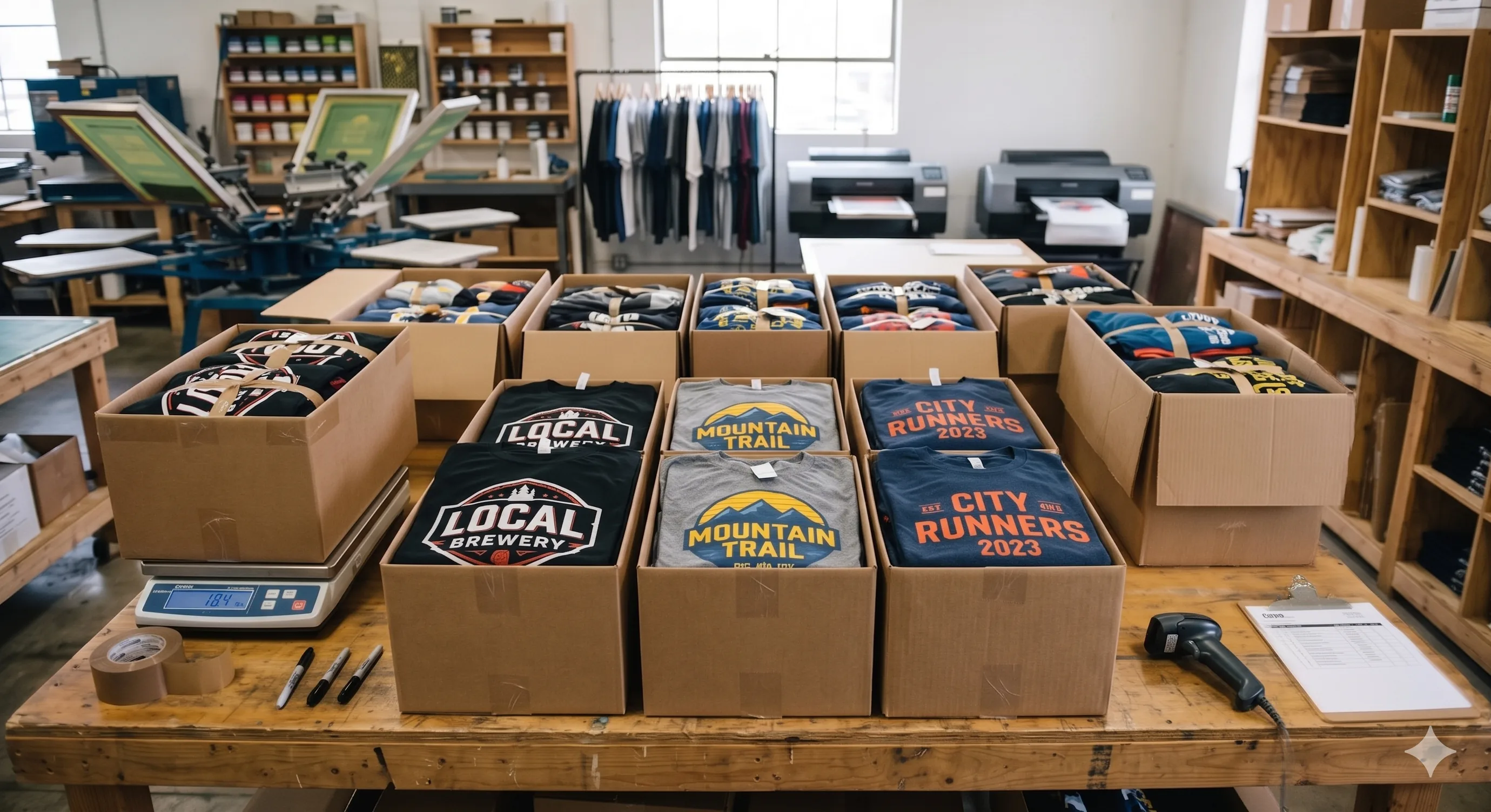 Close-up of custom screen-printed apparel